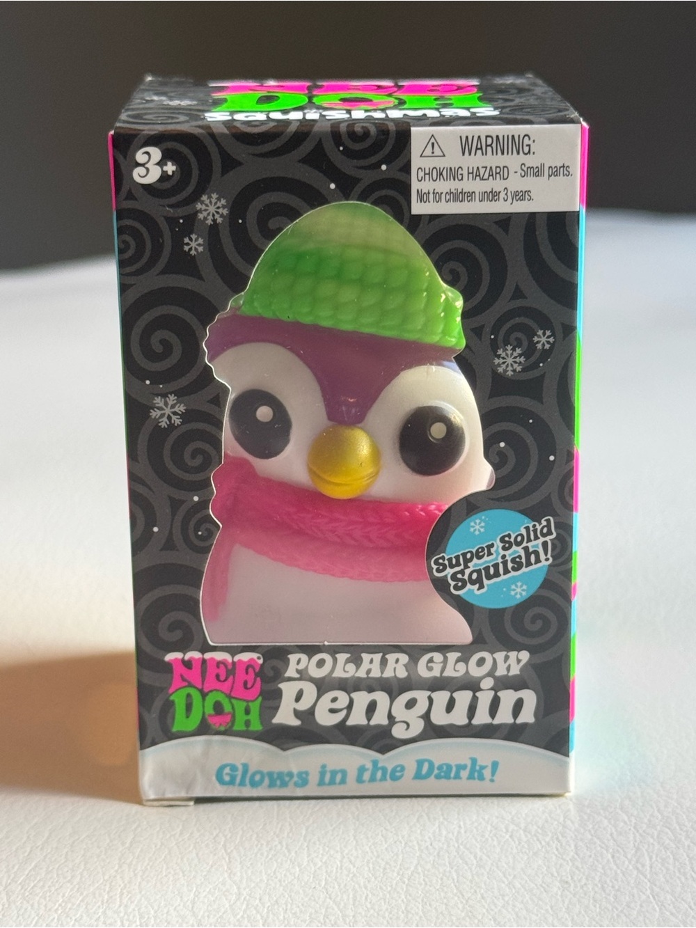 RARE NeeDoh Polar Glow Penguin Purple Authentic Christmas Squishmas